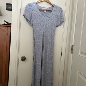 Vintage April Cornell calico blue short sleeved tea dress